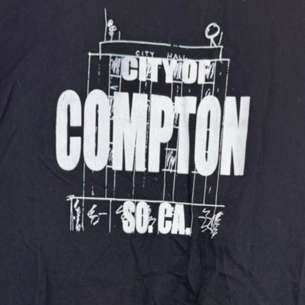 City of Compton So CA Mickey Unlimited Size XXL Black Full Sanp Jersey Shirt Men
